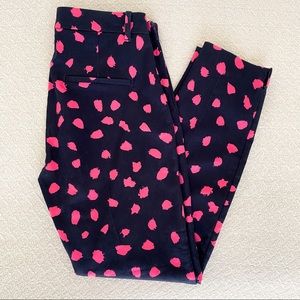 H&M Skinny Dress Pants - Navy with Pink Pattern